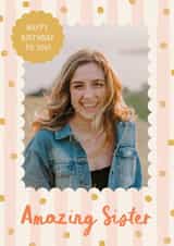 Personalised Birthday Photo Card created by The Pattern Press - Classic Birthday Card - Amazing Sister