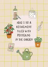 Classic Retirement Card - Pottering In The Garden created by Sweetlove Press
