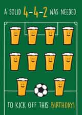 funny Football 4-4-2 birthday card created by Get Carter Cards