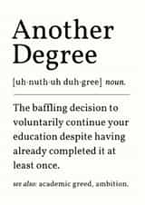 Funny Graduation Card - Another Degree - Dictionary Definition created by Sundiva Designs