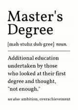 Funny Graduation Card - Master's Degree - Overachievement created by Sundiva Designs