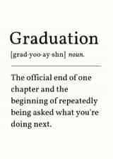 Funny Graduation Card - End Of One Chapter - Dictionary Definition created by Sundiva Designs