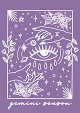 Gemini Zodiac Card | Zodiac Birthday Card for Gemini created by Margaux