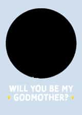Personalised Pregnancy Photo Card created by hot girls make cards - Cute Photo Upload Godmother Proposal Card - Blue Sparkles