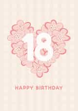 Pretty Birthday Card - 18th - Floral Heart created by Lyndsay Moon