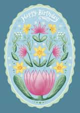 Folk Art Waterlily birthday card created by Watercolour Sky