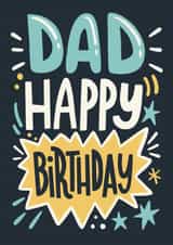 Classic Birthday Card - For Dad - Stars created by Happy  Introvert
