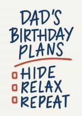 Funny Birthday Card - For Dad - Hide, Relax, Repeat created by Happy  Introvert