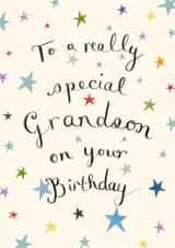 Classic Birthday Card - Special Grandson - Rainbow Stars created by Love Lucy Illustration