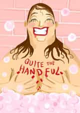 Funny Birthday Card - Quite The Handful - For Her - Boobs created by Running with Scissors
