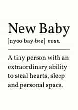 Funny New Baby Card - Fake Dictionary - A Tiny Person created by Sundiva Designs