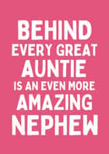 Funny Birthday Card - For Auntie - From Her Amazing Nephew created by Sundiva Designs