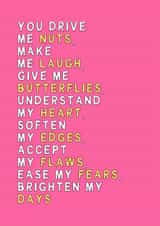 Classic Anniversary Card – You Drive Me Nuts — Make Me Laugh created by Jess Walker