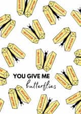 Cute Love Card for Partner – You Give Me Butterflies created by Jess Walker
