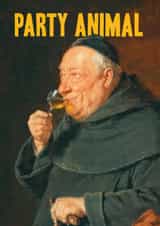 Funny Birthday Card - Party Animal - A Small Sip Of Wine created by Bewilderbeest
