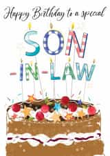 Traditional Birthday Card - For Son In Law - Cake created by Katie Phythian Design