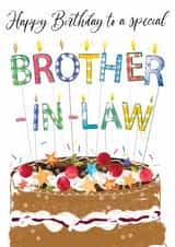 Traditional Birthday Card - For Brother In Law - Cake created by Katie Phythian Design