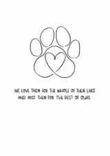Simple pet sympathy card sorry for your loss dog paw print line created by Hollie McManus Illustration