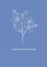 Sorry for your loss card sympathy bereavement card simple forget me nots created by Hollie McManus Illustration
