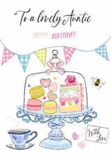 Traditional Birthday Card - For Auntie - Cakes created by Katie Phythian Design