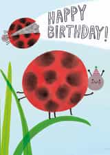 Cute Birthday Card - Ladybirds created by Rosalind Maroney