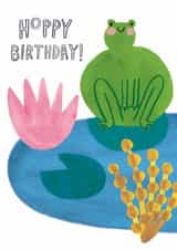 Cute Birthday Card - Frog - Hoppy Birthday created by Rosalind Maroney