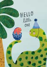 Cute New Baby Card - Dinosaur - Baby Boy created by Rosalind Maroney