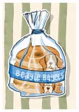 Cute card for any occasion. Who doesn’t love some Beagle bagels. created by Dotts Yard