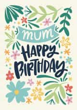 Classic Birthday Card - For Mum - Pretty Florals created by Natalia Gonzalez