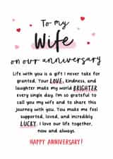 Heartfelt Anniversary Card - For Wife - Lucky created by Kreate Paper Co.