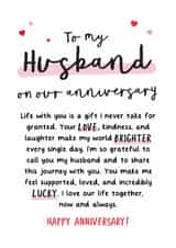 Heartfelt Anniversary Card - For Husband - Lucky created by Kreate Paper Co.