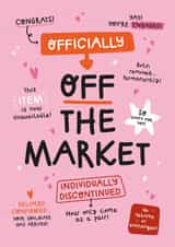 Cute Engagement Card - Off The Market - Congratulations created by Twisted Haggis