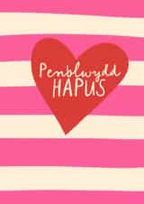 Classic Birthday Card - Penblwydd Hapus - Welsh created by Running with Scissors