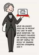 Funny Leaving Card - Butler Delivery - Your Colleagues created by Lyndsay Moon