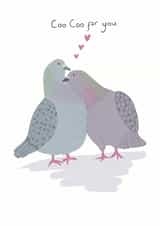 Cute Anniversary/Valentine's Day Card - Coo Coo For You - Pigeons created by Happy Print Designer