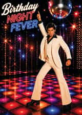 Retro Disco Dances Face Swap Birthday Card for Him created by Iryna.Nimmo.Art