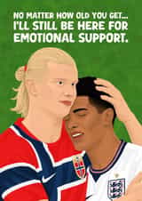 Funny Football Birthday Card - Jude & Haaland Bromance - World Cup created by Pink Peach Cards
