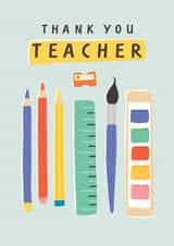 Classic Thank You Card - For Teacher - Stationery created by Rosanna Rossi
