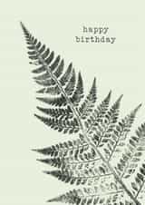 Classic Birthday Card – Fern Leaves created by Unfurling Press