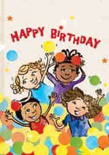 Happy Birthday Card for Kids | Cute Children's Celebration Card for a Friend created by @NyhaCards by Naomi C Robinson