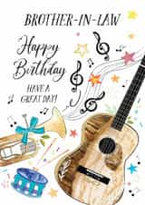 Classic Birthday Card - For Brother-in-Law - Guitar created by Katie Phythian Design