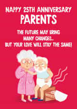 Funny Anniversary Card - For Parents - 25th - Nappies created by Hannah Jayne Lewin
