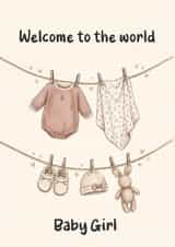 Cute Baby Girl Congratulations Card For Mum And Dad created by FoxFrame Studio