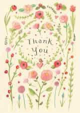 Traditional Thank You Card - Pretty Florals created by Love Lucy Illustration