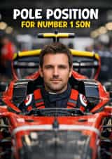 Classic Birthday Card - For Son - F1 - Pole Position created by Pink Peach Cards