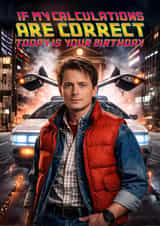 Classic Birthday Card - Back To The Future - Marty Mcfly created by Pink Peach Cards