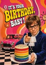 It's Your Birthday Baby Funny Retro Face Swap Card created by The Card Lass