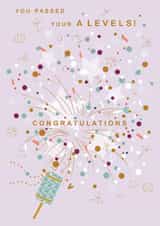 Classic Exams Card - A-Levels - Party Popper - Confetti created by SABIVO Design by Sabina