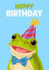 Funny Frog Birthday Card - Hoppy Birthday - Animal Pun Card created by Pink Peach Cards