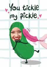 Personalised Anniversary Photo Card created by Presents Felt - Cute Anniversary Card - You Tickle My Pickle